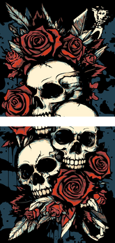 Malen nach Zahlen Totenkopf - Hexe 2-teilig