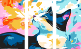 Malen nach Zahlen Kunst Illustration Katzen 3-teilig