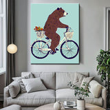 Malen nach Zahlen Tiere Braunbär auf dem Fahrrad