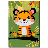Malen nach Zahlen für Kinder Baby Tiger auf dem Ast