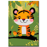 Malen nach Zahlen Baby Tiger auf dem Ast