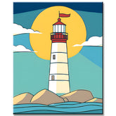Malen nach Zahlen Leuchtturm bei Nacht