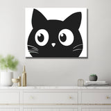 Malen nach Zahlen Katze Gesicht Schwarzweiss