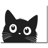 Malen nach Zahlen Katze Gesicht Schwarzweiss