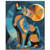 Malen nach Zahlen Geometrische Illustration Katze