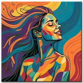 Malen nach Zahlen Kunst Kultur Bunte nackte Frau