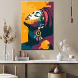 Malen nach Zahlen Kunst Kultur Frau mit bunten Zeichnungen im Gesicht und Körper