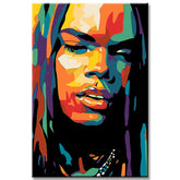 Malen nach Zahlen Kunst Kultur Person mit bunten Farben im Gesicht im Indianderlook