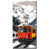 Malen nach Zahlen Kunst Mit dem Zug durch die Berge