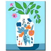 Malen nach Zahlen Kunst Minimalismus Farbige Vase