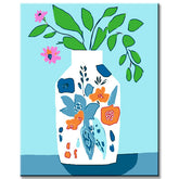 Malen nach Zahlen Kunst Minimalismus Farbige Vase