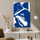 Malen nach Zahlen Kunst Frau in Blau mit Arm auf Schulter