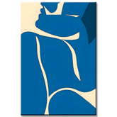 Malen nach Zahlen Kunst Blau-gelbes abstraktes Gemälde