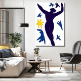 Malen nach Zahlen Kunst schwarze Strichzeichnung Mensch der fliegt