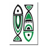 Malen nach Zahlen Kunst Strichzeichnung zwei Fische gegenüberliegend