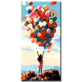 Malen nach Zahlen Kunst Mädchen mit Luftballons