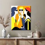 Malen nach Zahlen Kunst Drei Frauen unterhalten sich