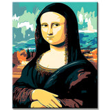 Malen nach Zahlen Kunst Mona Lisa mit Landschaftshintergrund