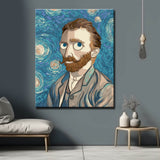 Malen nach Zahlen Kunst Mann mit Vollbart und blauer Hintergrund