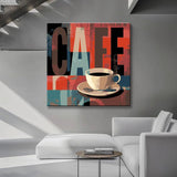 Malen nach Zahlen Kunst Lifestyle Rote Kaffeetasse auf Unterlage