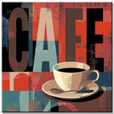Malen nach Zahlen Kunst Lifestyle Rote Kaffeetasse auf Unterlage