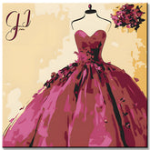 Malen nach Zahlen Kunst Lifestyle Violettes Ballkleid