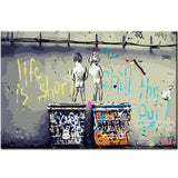 Malen nach Zahlen Graffiti Kunst Kinder an der Wand