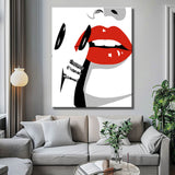 Malen nach Zahlen Rote Lippen und Fingernägel