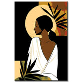 Malen nach Zahlen Nachdenkliches tropisches Mädchen