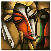 Malen nach Zahlen Abstrakte Figuren Mädchen Versand aus DE