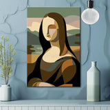 Malen nach Zahlen Plakat Mona Lisa im Minimalismus