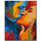 Malen nach Zahlen Regenbogen küssender Liebhaber