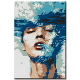 Malen nach Zahlen Freie Kunst - Gesicht mit Wasser