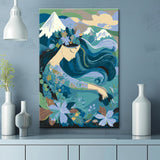 Malen nach Zahlen Mädchen in der Wellen Kunst Japan