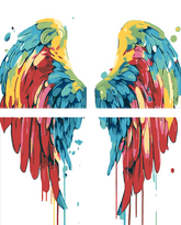 Malen nach Zahlen Regenbogen Engel Flügel 4-teilig