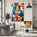 Malen nach Zahlen Queen Königin mit britischen Flagge in der Hand