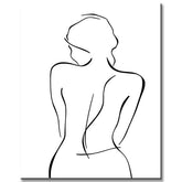 Malen nach Zahlen Kunst Minimalismus Zeichnung Silhouette Frau II