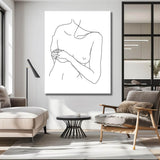 Malen nach Zahlen Minimalismus Zeichnung Weiblicher Körper