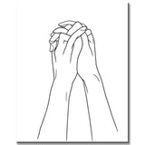 Malen nach Zahlen Strichzeichen Kunst Silhouette Hände II
