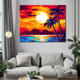 Malen nach Zahlen Sonnenuntergang Abendrot