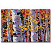 Malen nach Zahlen Kunst Natur kahle Bäume mit Herbstblättern