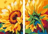 Malen nach Zahlen Kunst Natur Sonnenblume mit Kopf nach oben