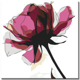 Malen nach Zahlen Blumen Rose die nach links guckt