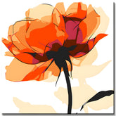 Malen nach Zahlen Blumen orangene Rose