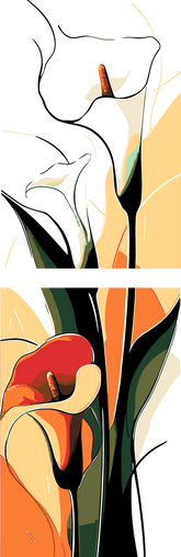 Malen nach Zahlen Kunst Natur Rote Calla