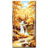 Malen nach Zahlen Berg-Fluß-Landschaft