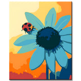 Malen nach Zahlen Kunst Malerei Blaue Sonnenblume