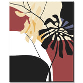 Malen nach Zahlen Kunst Malerei Blatt Schwarz Weiss braun