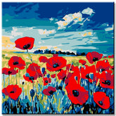 Malen nach Zahlen MohnBlume Feld