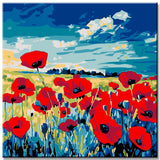 Malen nach Zahlen MohnBlume Feld